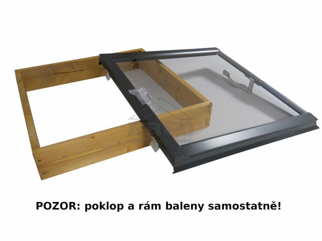 Poklop 60×60 – s dřevěným rámem bez oplechování - HLINÍK BARVENÝ - Image 2